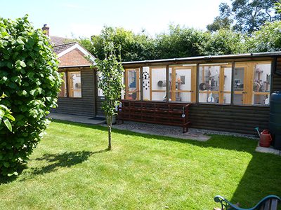Row of cattery chalets